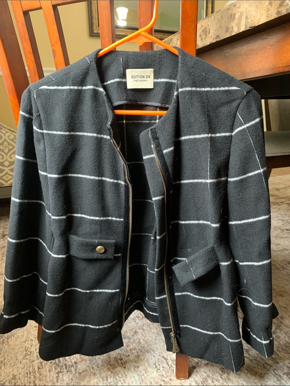 Yves Saint Laurent Black Jacket with White Stripes